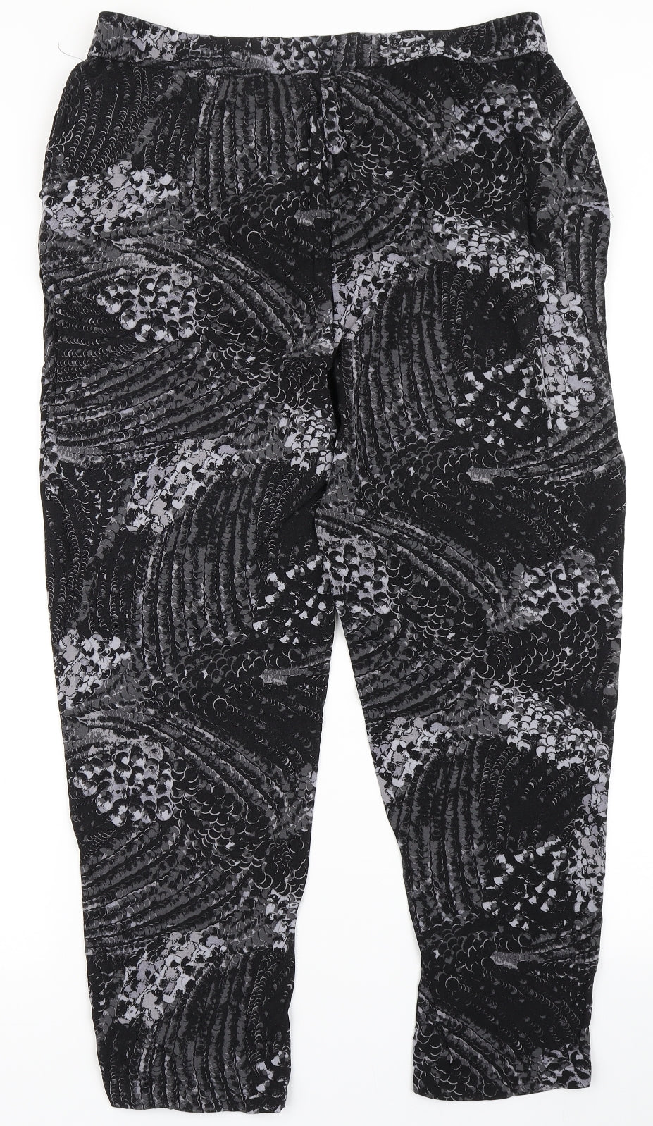 Bonmarché Womens Black  Viscose Trousers  Size 16 L27 in Regular