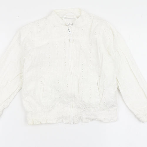 NEXT Girls White   Jacket  Size 3-4 Years  Zip