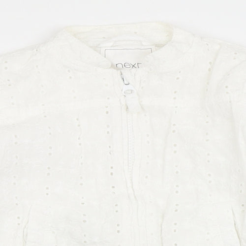 NEXT Girls White   Jacket  Size 3-4 Years  Zip