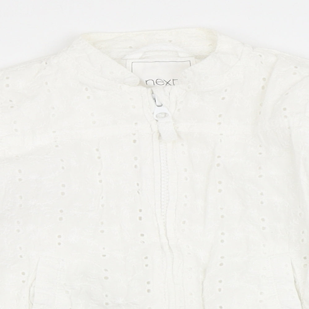 NEXT Girls White   Jacket  Size 3-4 Years  Zip