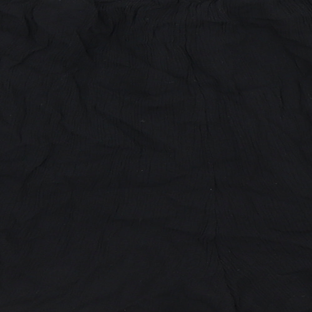 Divided Womens Black  100% Viscose Paperbag Shorts Size 8  Regular Tie