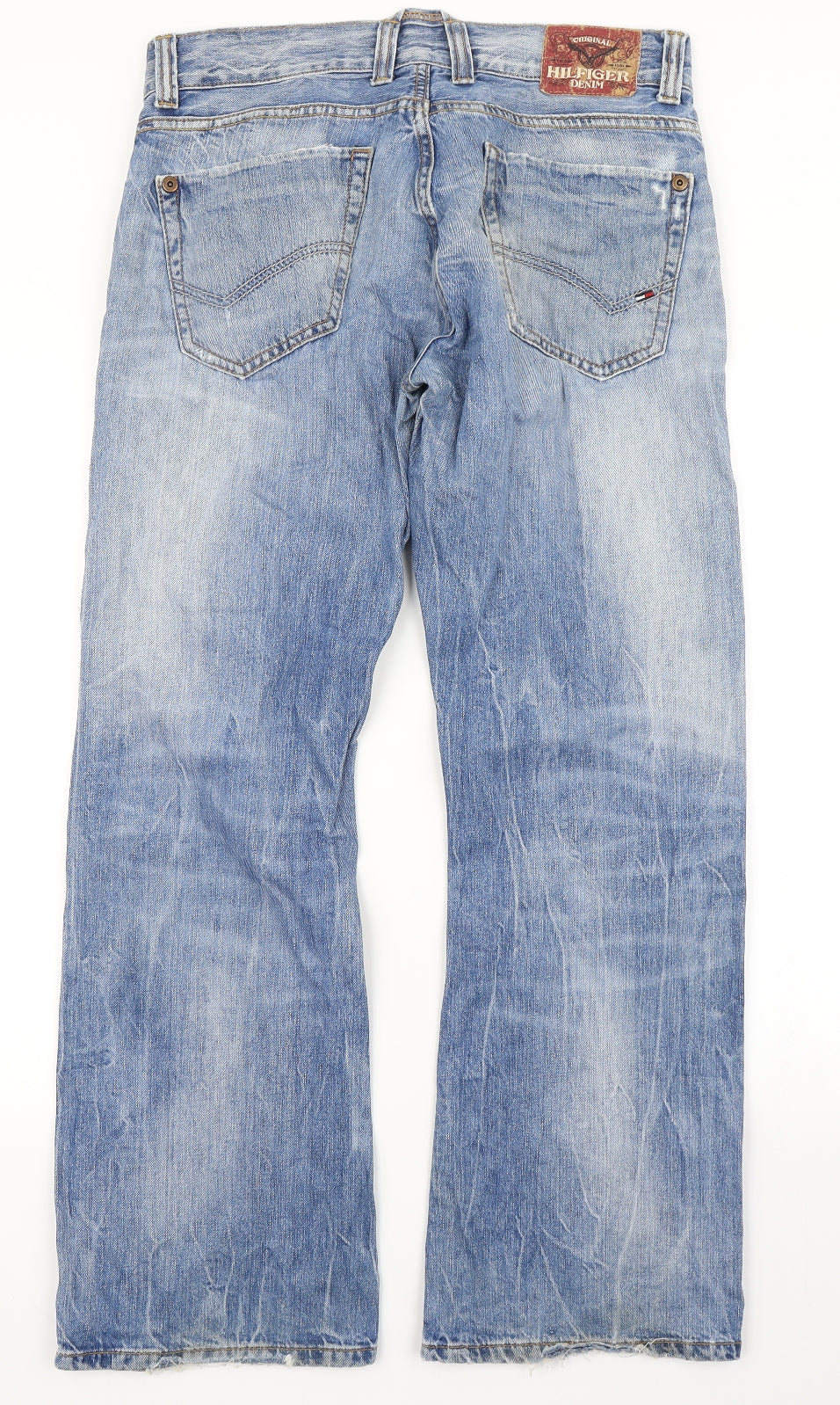 Tommy Hilfiger Mens Blue  Cotton Bootcut Jeans Size 32 L29 in Regular Button