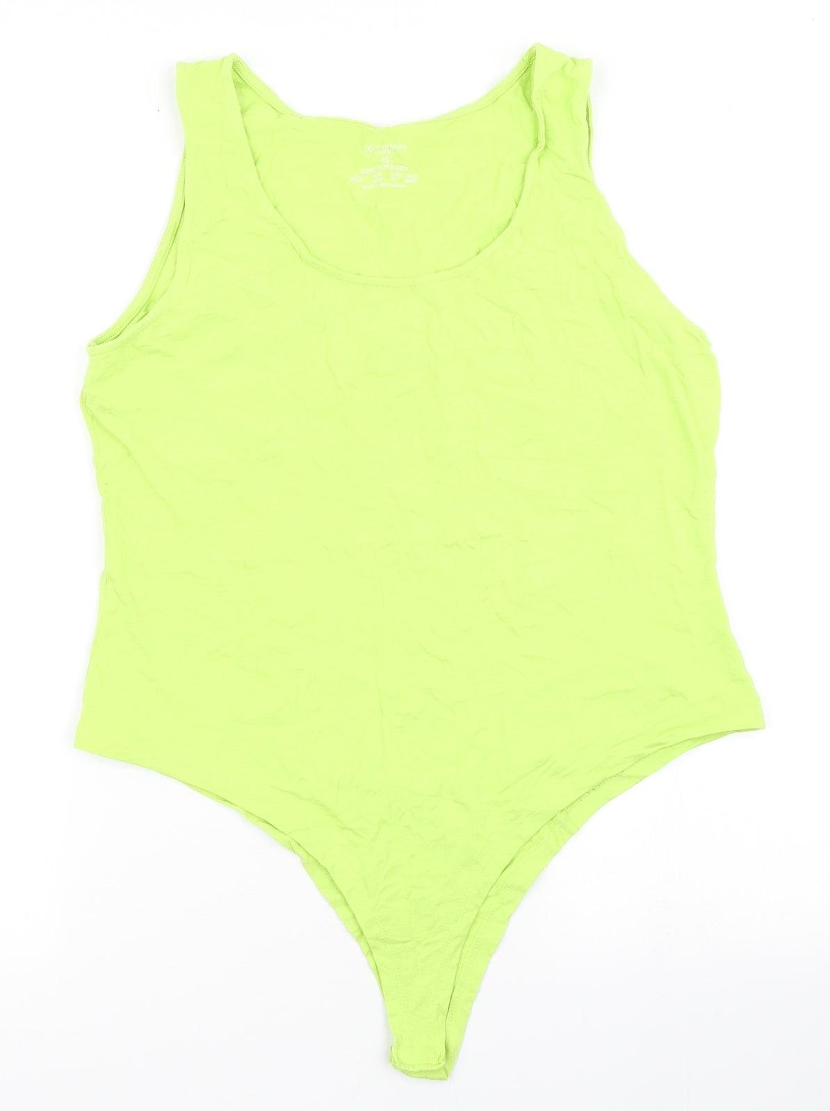 Primark Womens Green  Cotton Bodysuit One-Piece Size XL  Snap