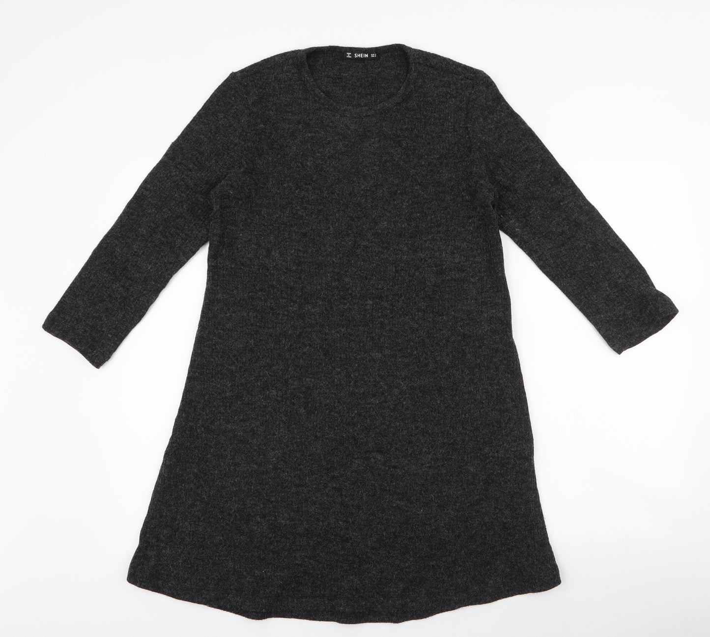 SheIn Womens Grey  Polyester Jumper Dress  Size S  Round Neck Pullover