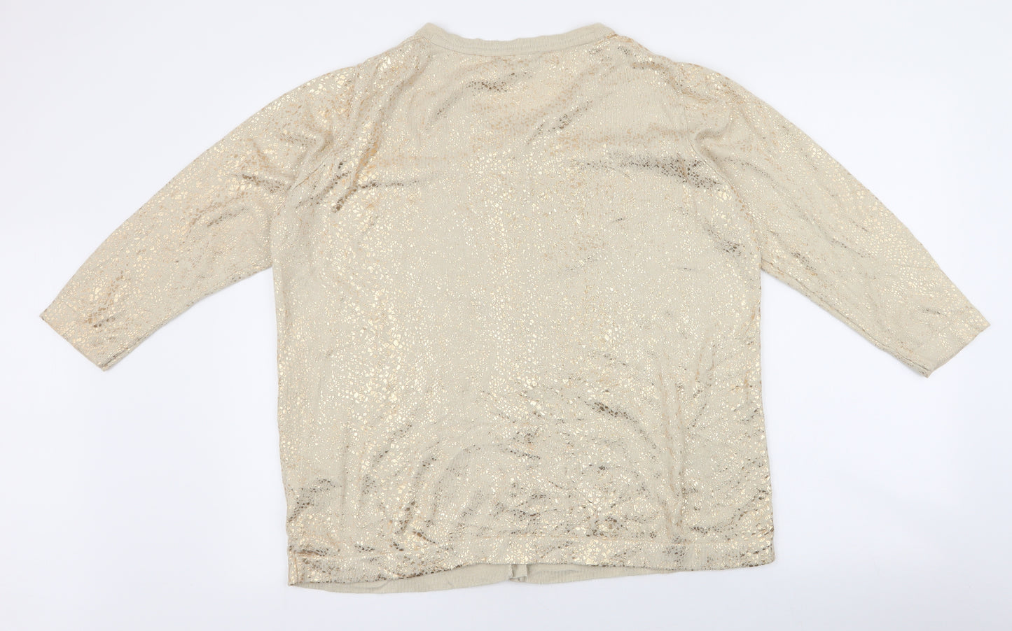 Moda at George  Womens Gold Round Neck Animal Print Cotton Cardigan Jumper Size 18