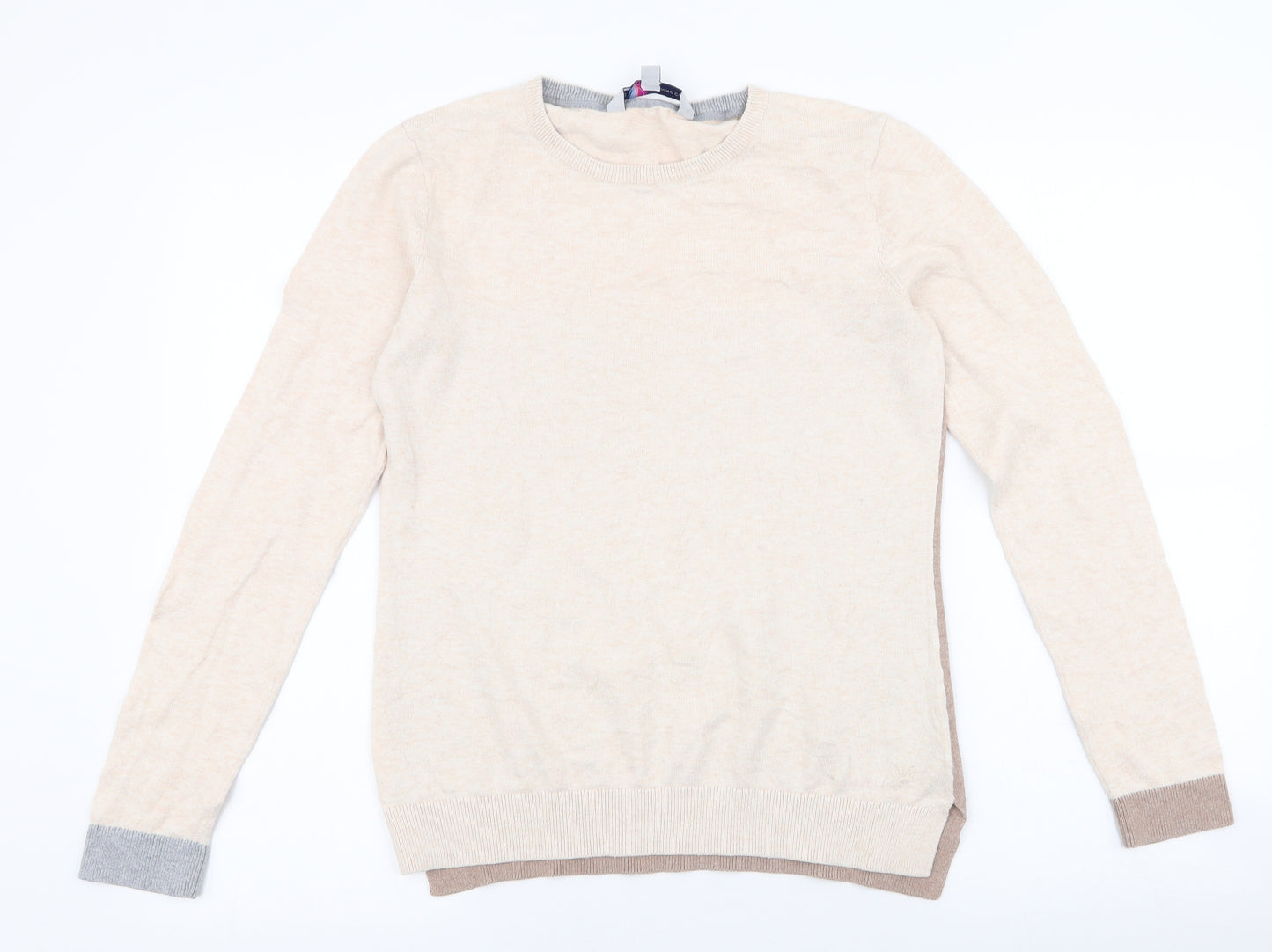 Crew Clothing Womens Multicoloured Round Neck  Cotton Pullover Jumper Size 10