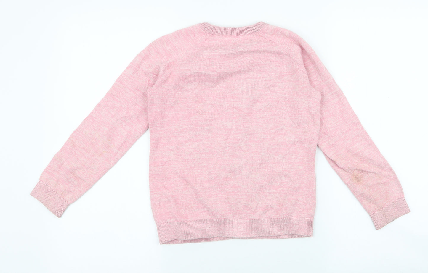 TU Girls Pink Round Neck  Cotton Pullover Jumper Size 10 Years  Pullover - pug