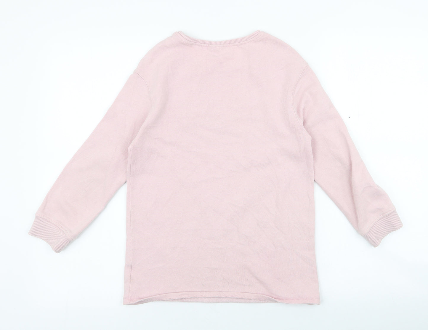 NEXT Girls Pink  Cotton Pullover Sweatshirt Size 8 Years  Pullover - heart