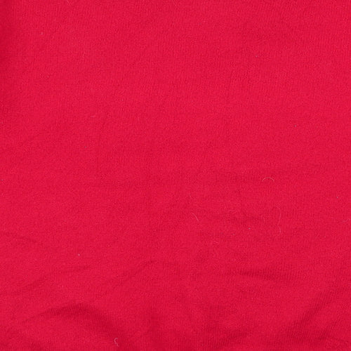 Primark Womens Red Round Neck  Acrylic Pullover Jumper Size S   - love , antlers