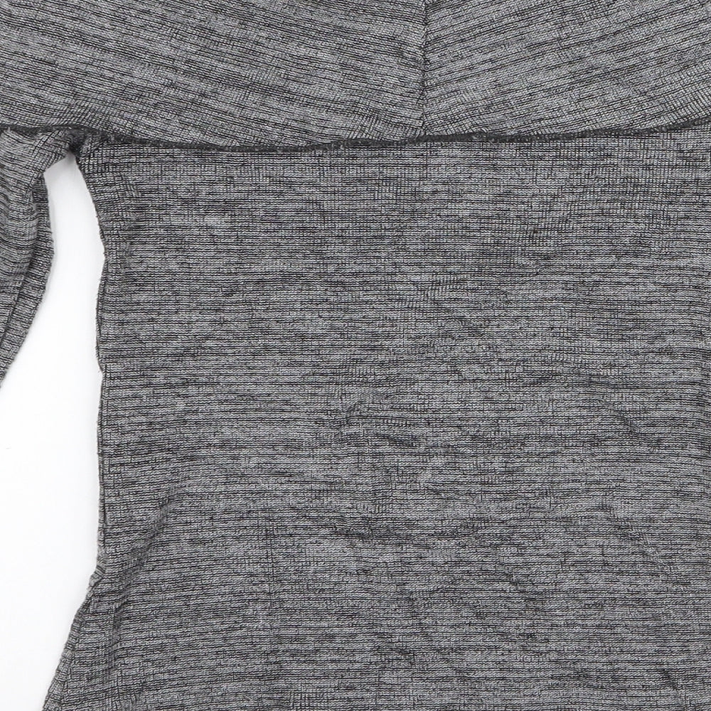 Zara Womens Grey  Polyester Jersey Blouse Size S Off the Shoulder