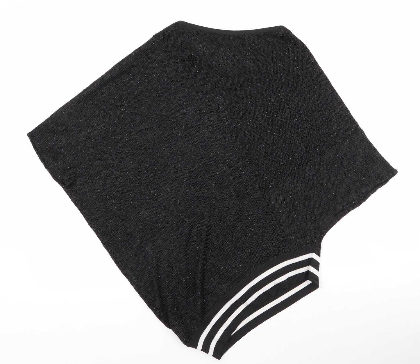 Jecci Five Womens Black Boat Neck Striped Polyester Pullover Jumper Size L
