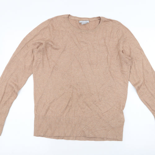 H&M Womens Brown Round Neck  Viscose Pullover Jumper Size L
