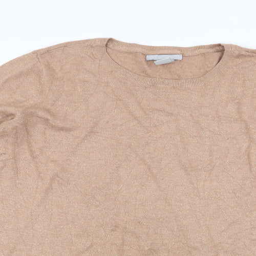H&M Womens Brown Round Neck  Viscose Pullover Jumper Size L