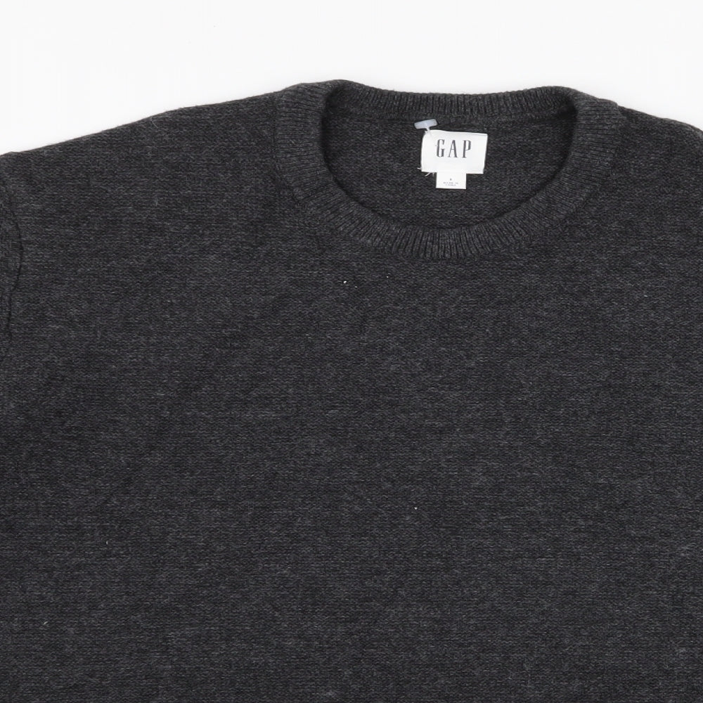 Gap Mens Grey Round Neck  Cotton Pullover Jumper Size S