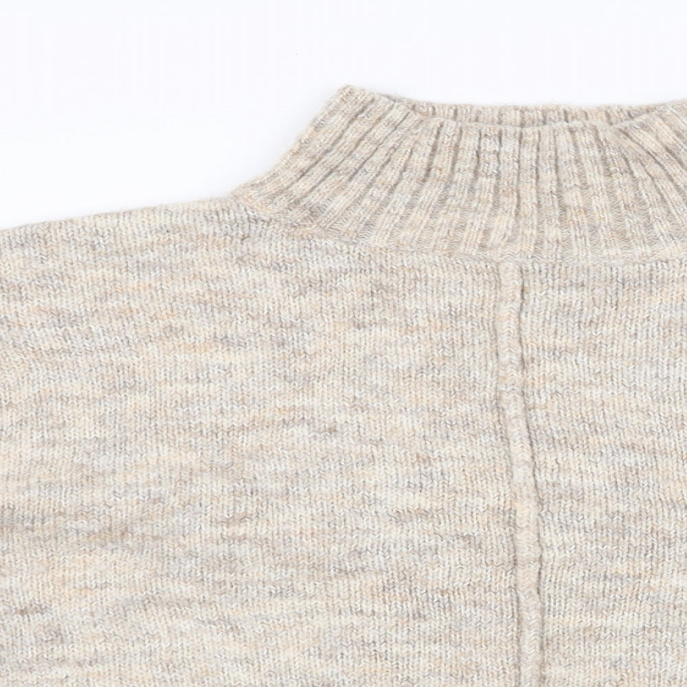 New Look Womens Beige Roll Neck  Polyester Pullover Jumper Size S   - Cropped Jumper