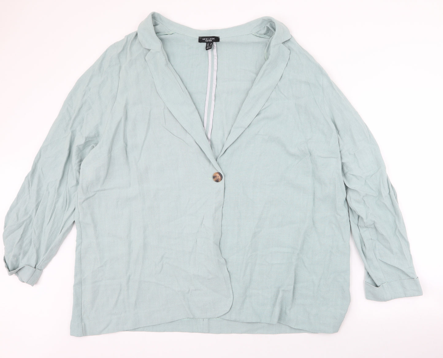 new look curve Womens Blue   Jacket Blazer Size 26  Button