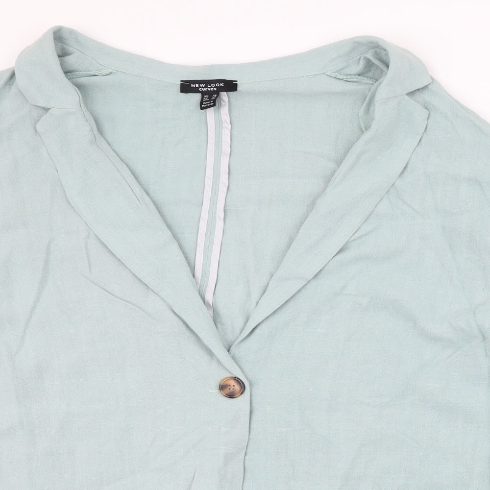 new look curve Womens Blue   Jacket Blazer Size 26  Button