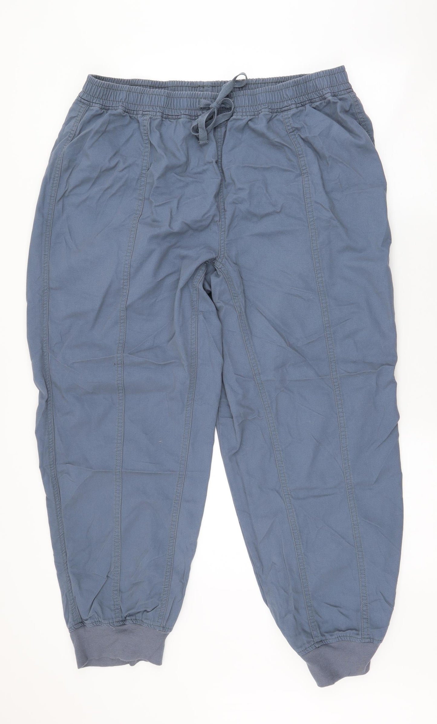 George Womens Blue  Cotton Jogger Trousers Size 18 L27 in Regular Drawstring
