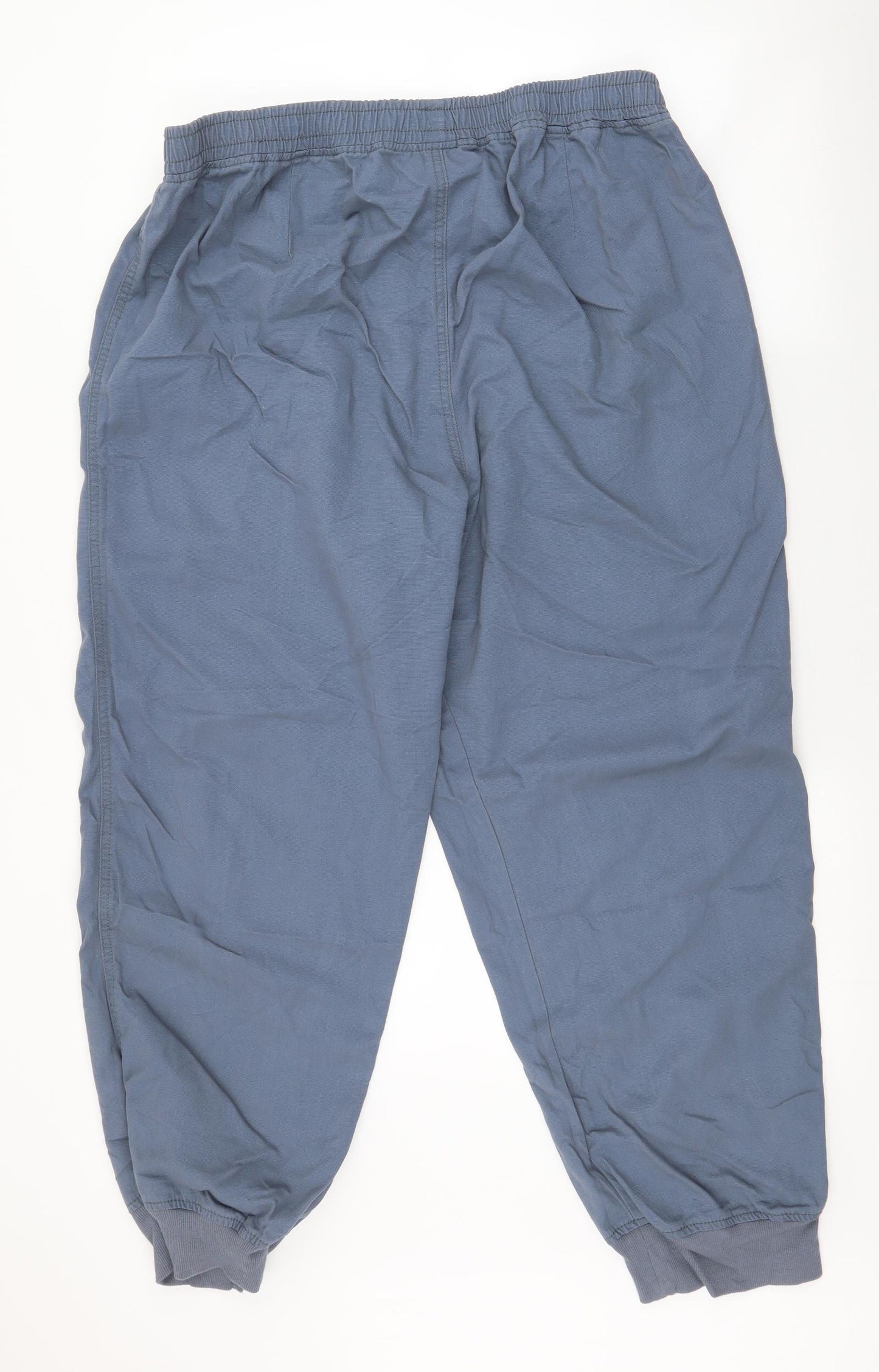 George Womens Blue  Cotton Jogger Trousers Size 18 L27 in Regular Drawstring
