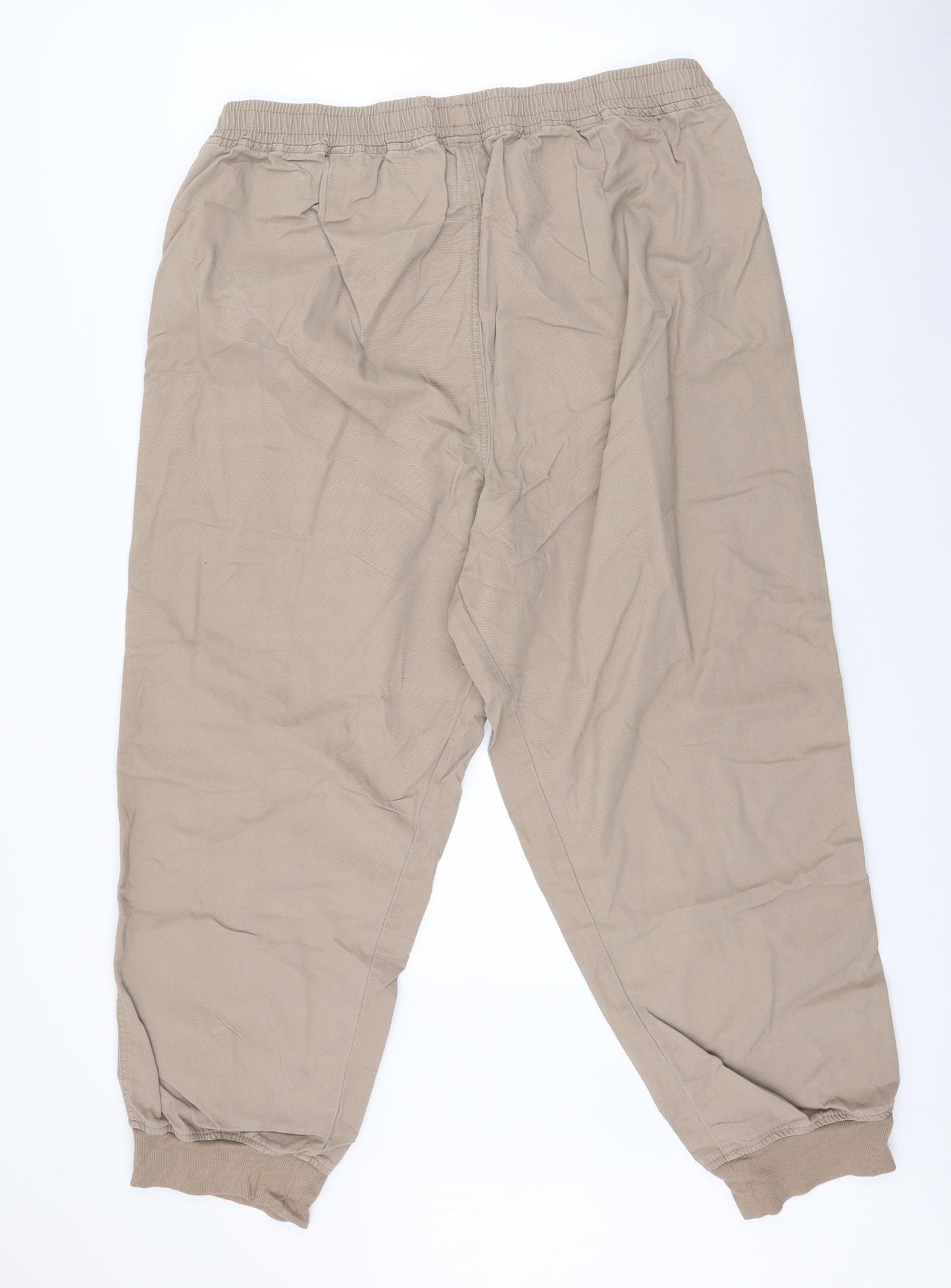 George Womens Brown  Cotton Jogger Trousers Size 20 L27 in Regular Drawstring