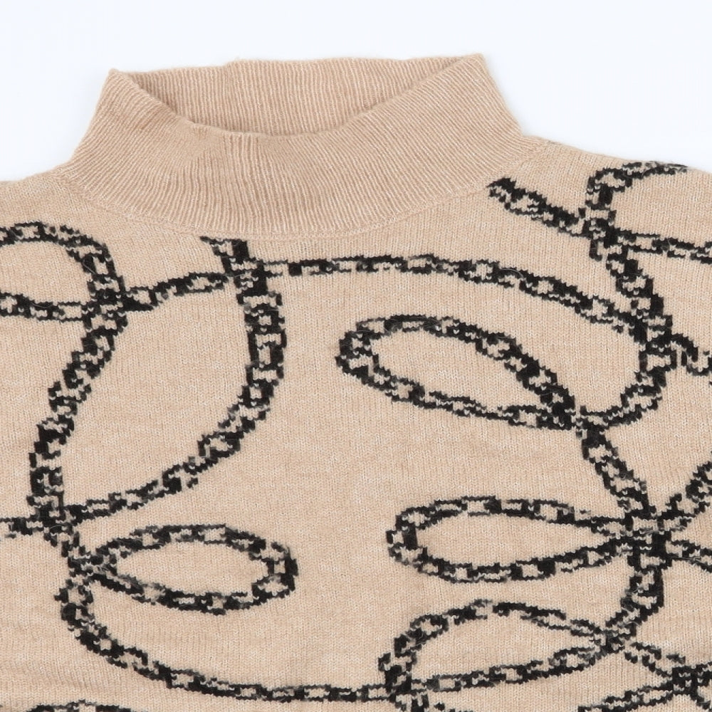 F&F Womens Brown High Neck  Acrylic Pullover Jumper Size 20   - chain