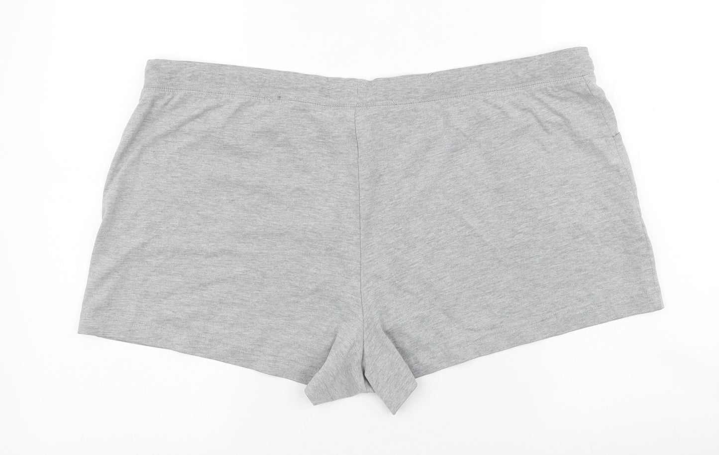 Papaya Womens Grey Houndstooth Polyester Sweat Shorts Size 20  Regular Drawstring