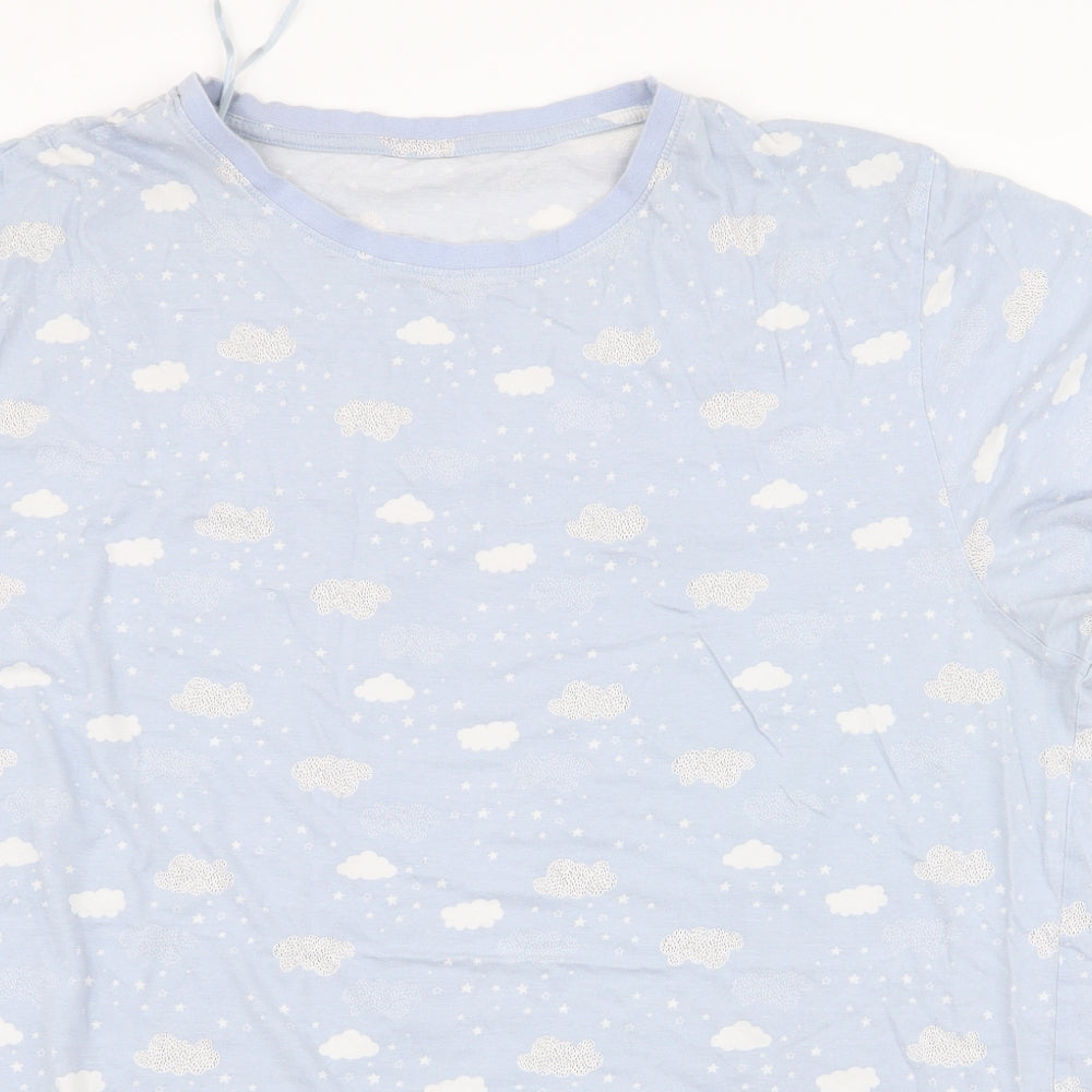 Dunnes Stores Womens Blue  Cotton Top Pyjama Top Size XL   - clouds