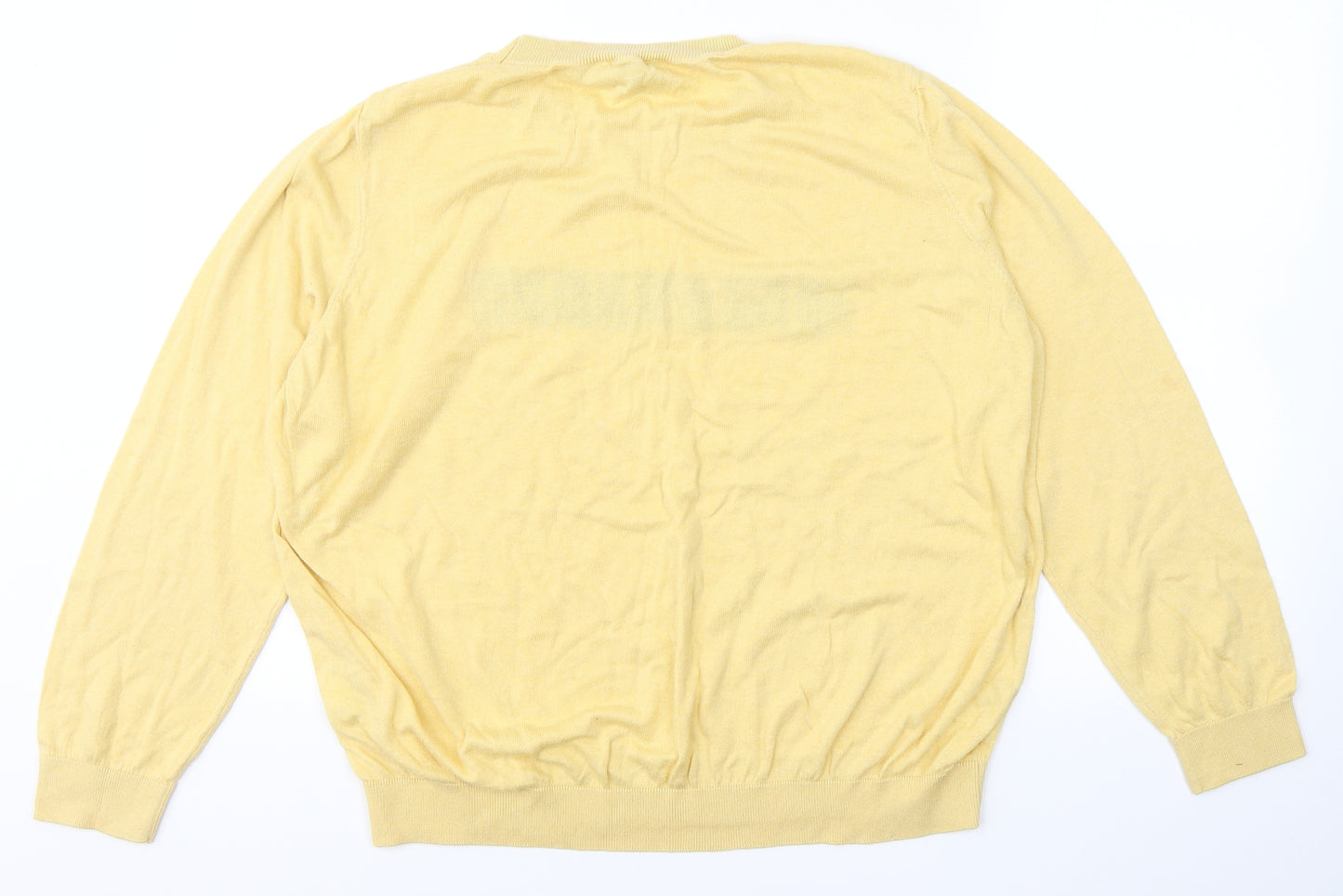 New Look Womens Yellow Round Neck  Cotton Pullover Jumper Size 18   - Sisterhood
