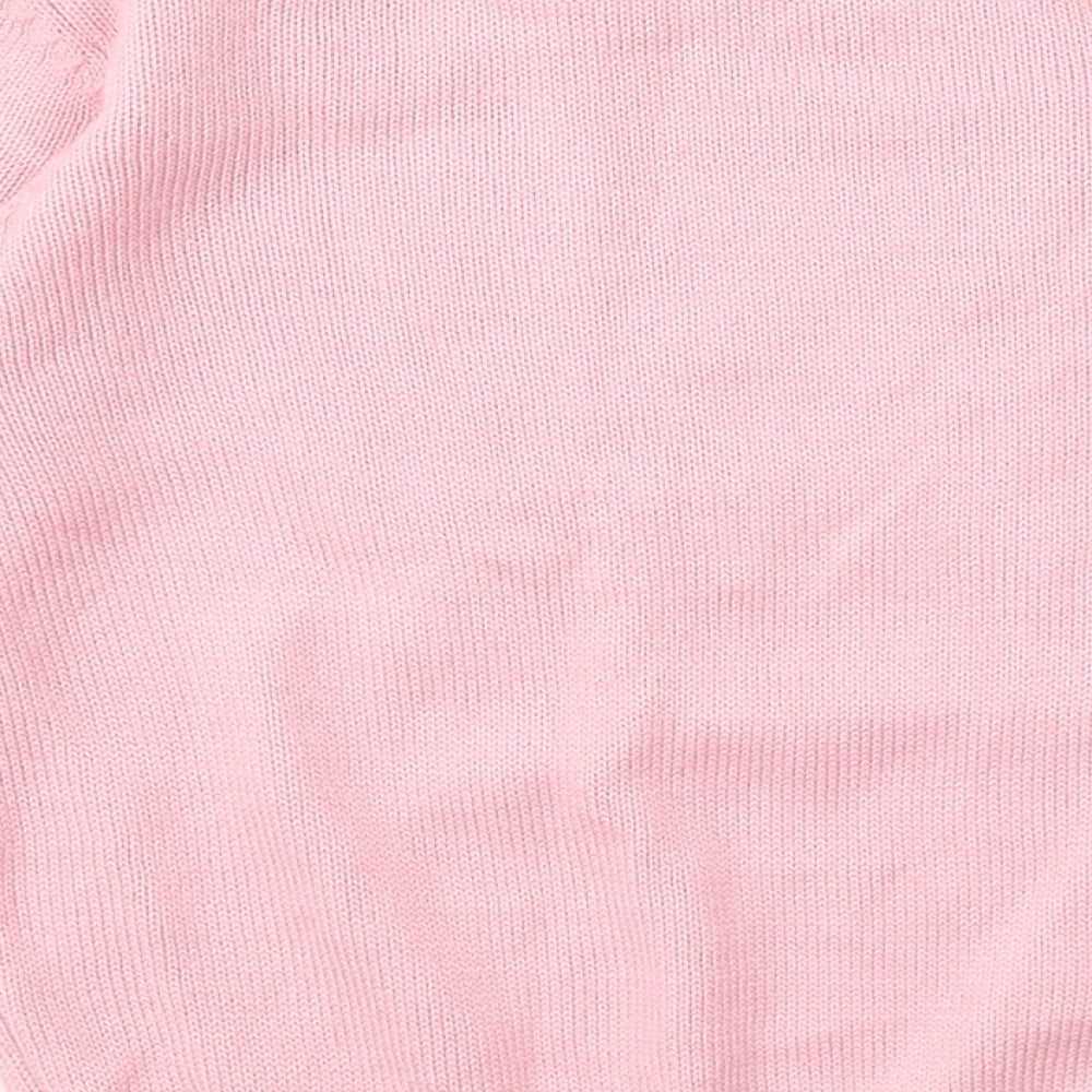 Chalk Girls Pink Round Neck  Acrylic Pullover Jumper Size 5-6 Years   - buttefly