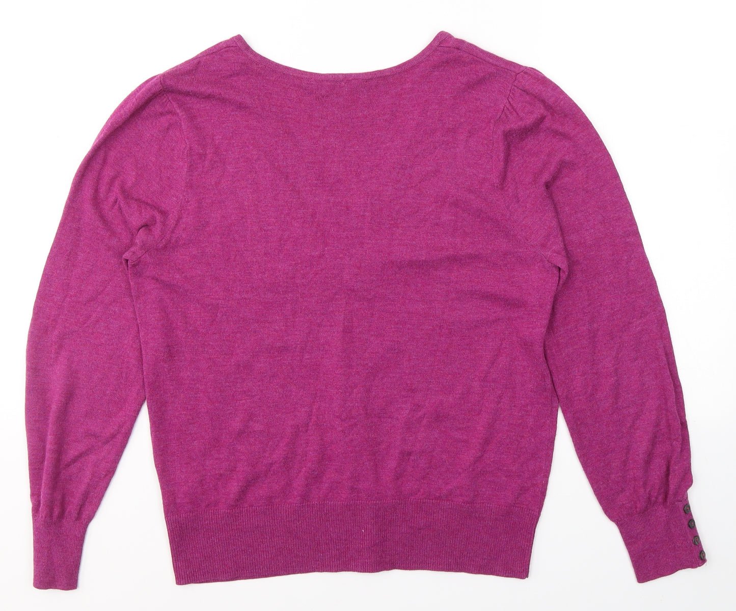 TU Womens Pink V-Neck  Viscose Pullover Jumper Size 14