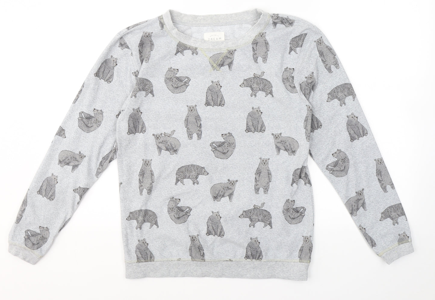 NEXT Womens Grey Solid Polyester Top Pyjama Top Size XS   - Bear