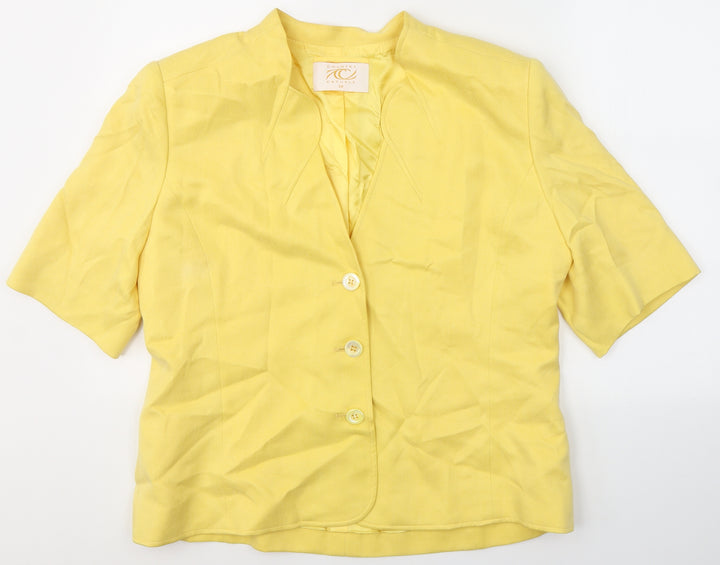 Country Casuals Womens Yellow Cupro Jacket Blazer Size 18