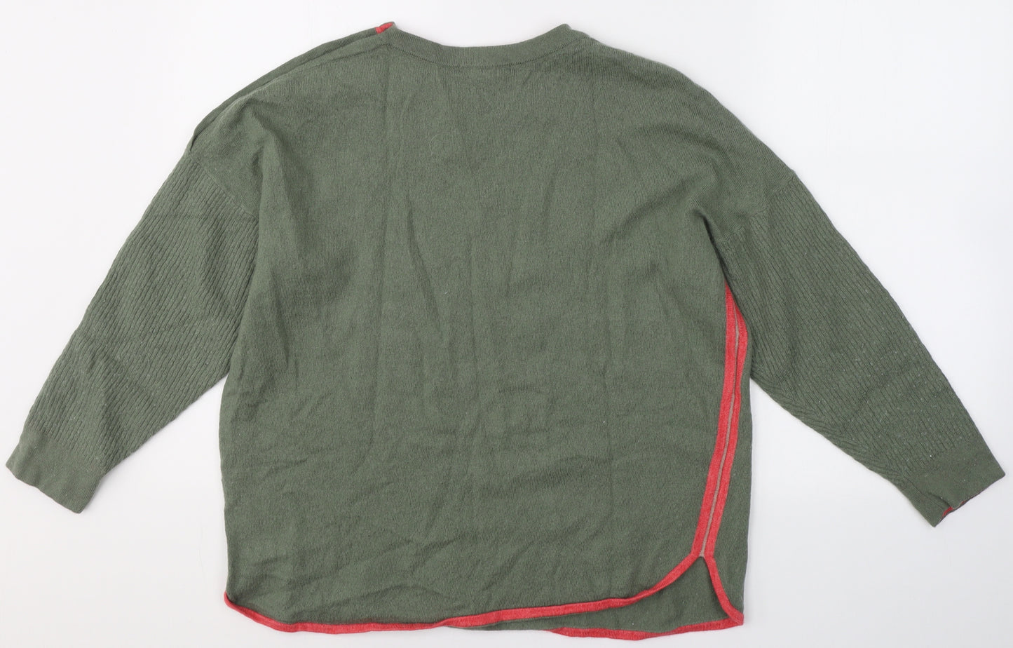 White Stuff Womens Green Round Neck  Viscose Pullover Jumper Size 18