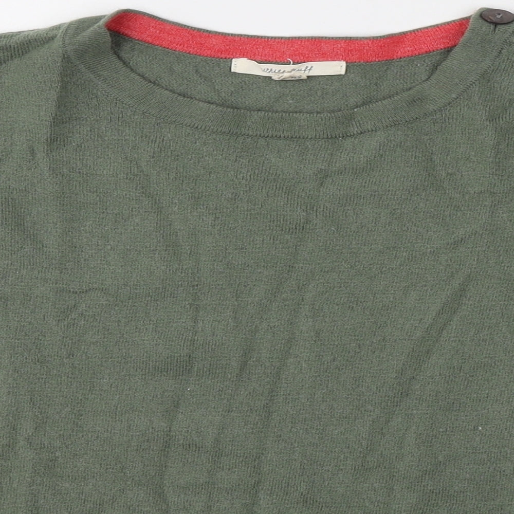 White Stuff Womens Green Round Neck  Viscose Pullover Jumper Size 18