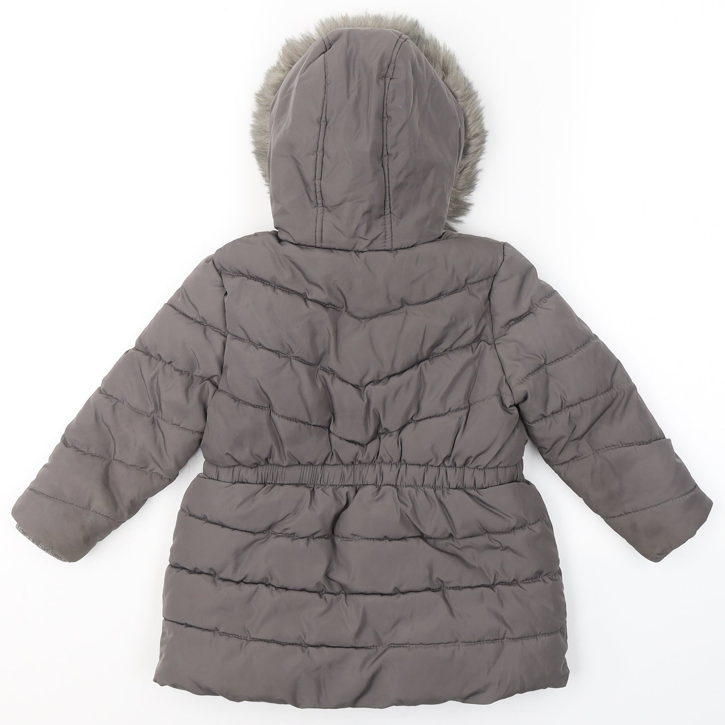 Primark Girls Grey   Puffer Jacket Coat Size 2-3 Years