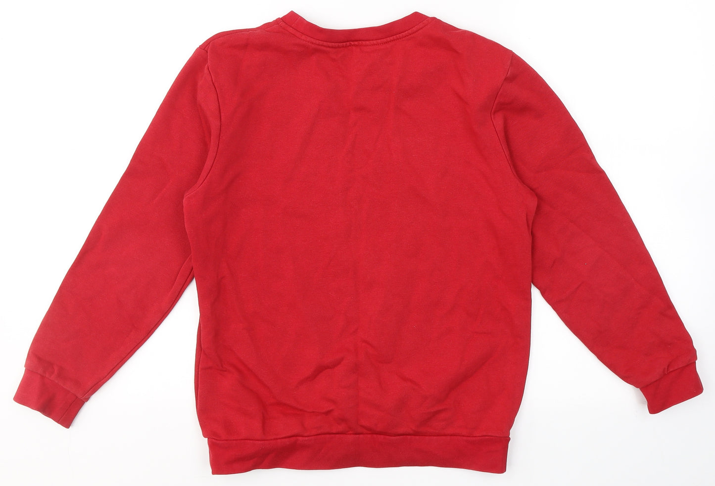 George Boys Red Round Neck  Cotton Pullover Jumper Size 8-9 Years