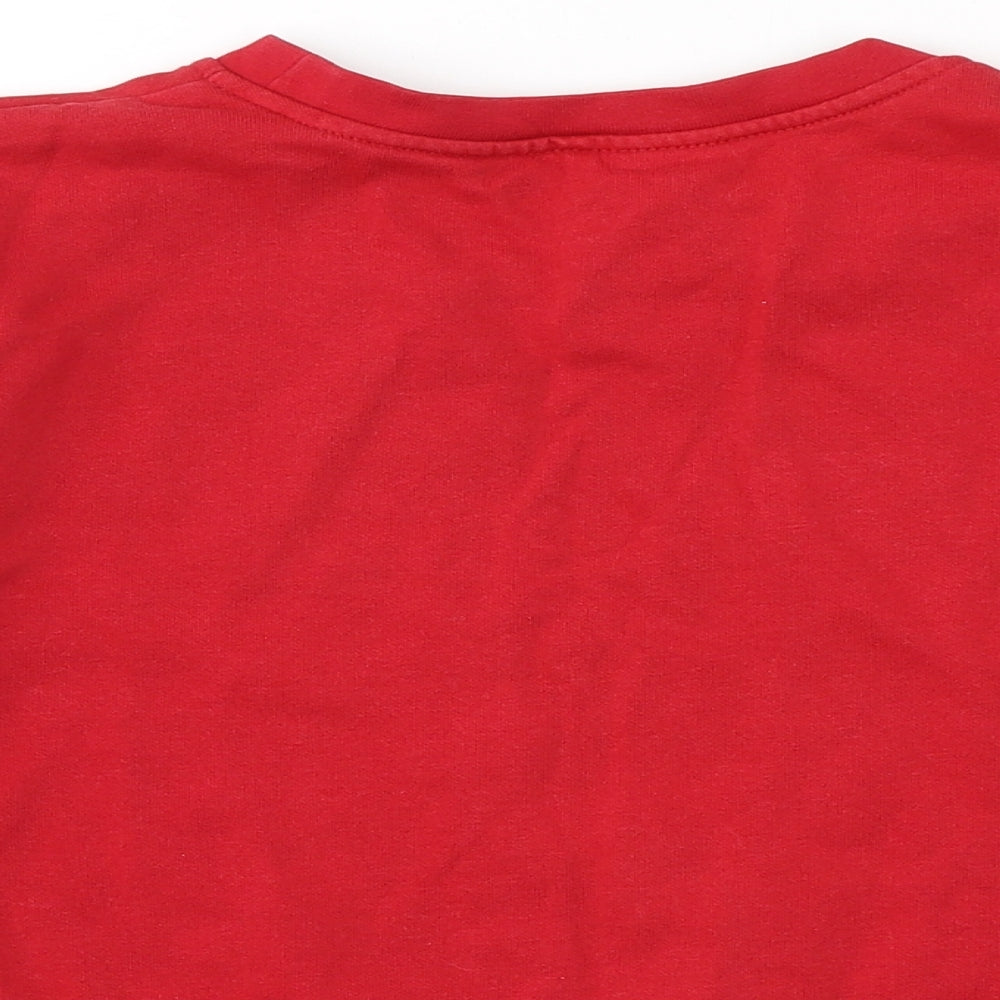 George Boys Red Round Neck  Cotton Pullover Jumper Size 8-9 Years