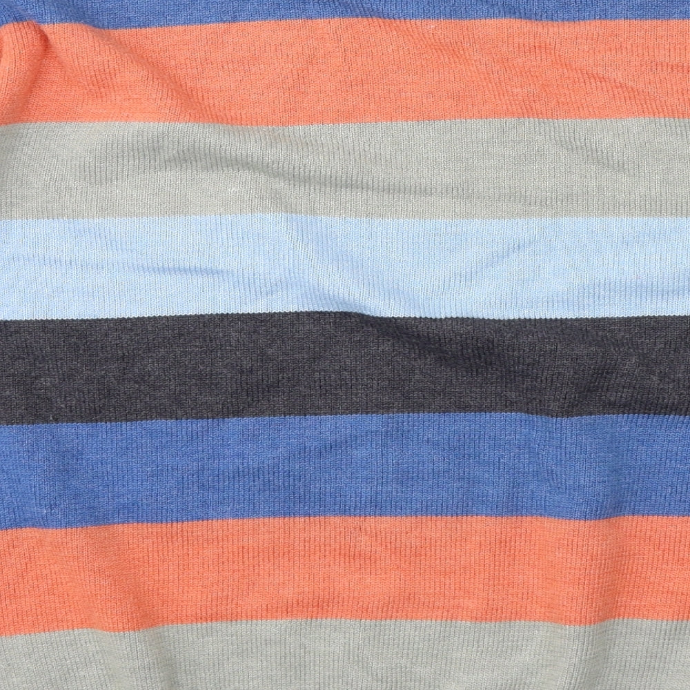 Quick Silver Mens Multicoloured Round Neck Striped Acrylic Pullover Jumper Size L