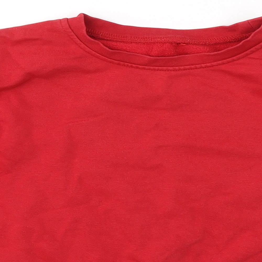 George Boys Red  Cotton Pullover Sweatshirt Size 10-11 Years