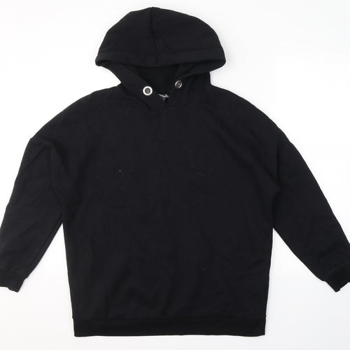 Bonmarché Womens Black  Cotton Pullover Hoodie Size 14