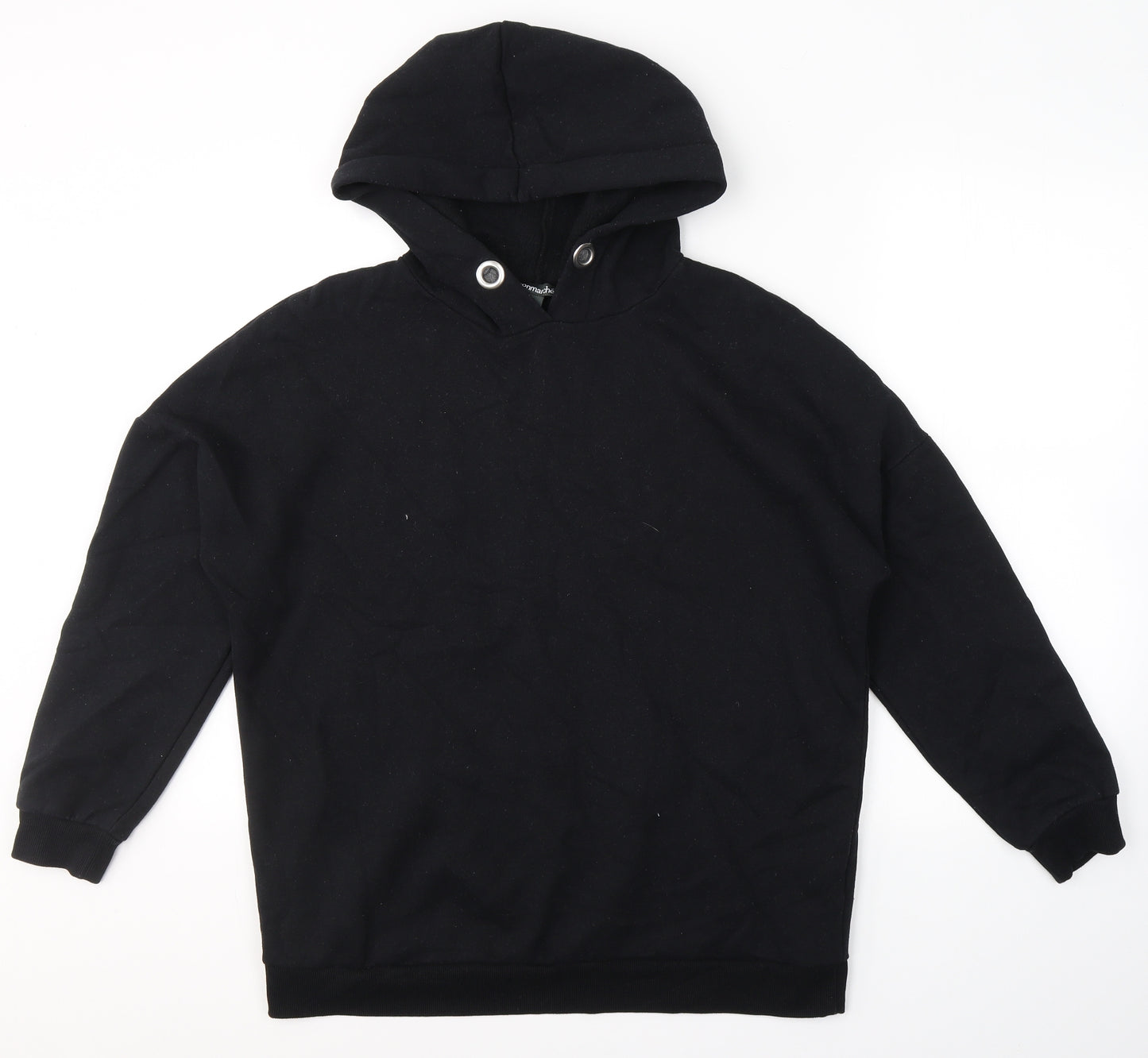 Bonmarché Womens Black  Cotton Pullover Hoodie Size 14