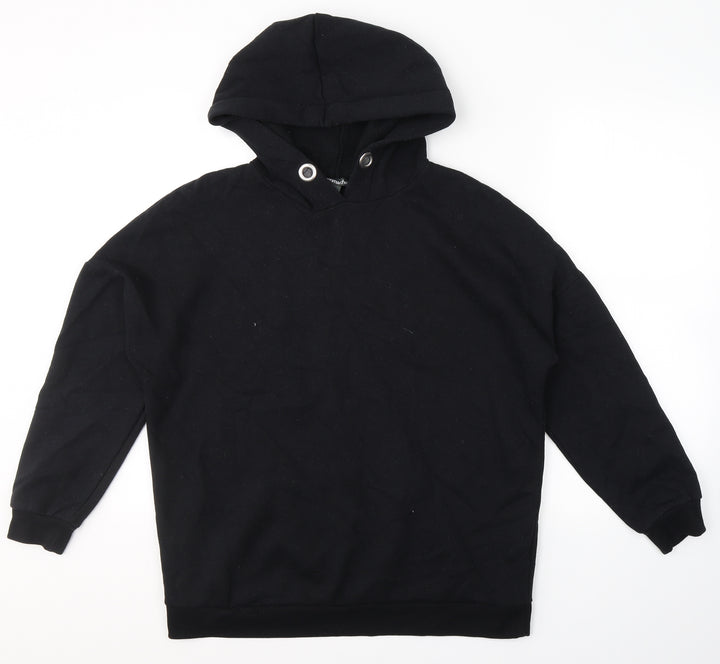 Bonmarché Womens Black  Cotton Pullover Hoodie Size 14