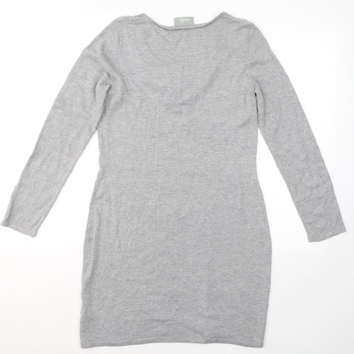 Wallis Womens Grey  Cotton A-Line  Size S  Round Neck