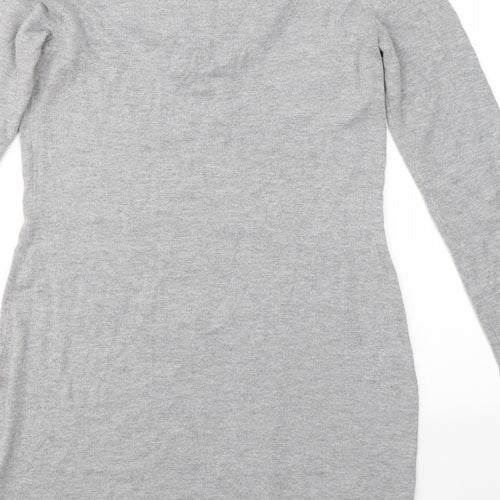 Wallis Womens Grey  Cotton A-Line  Size S  Round Neck