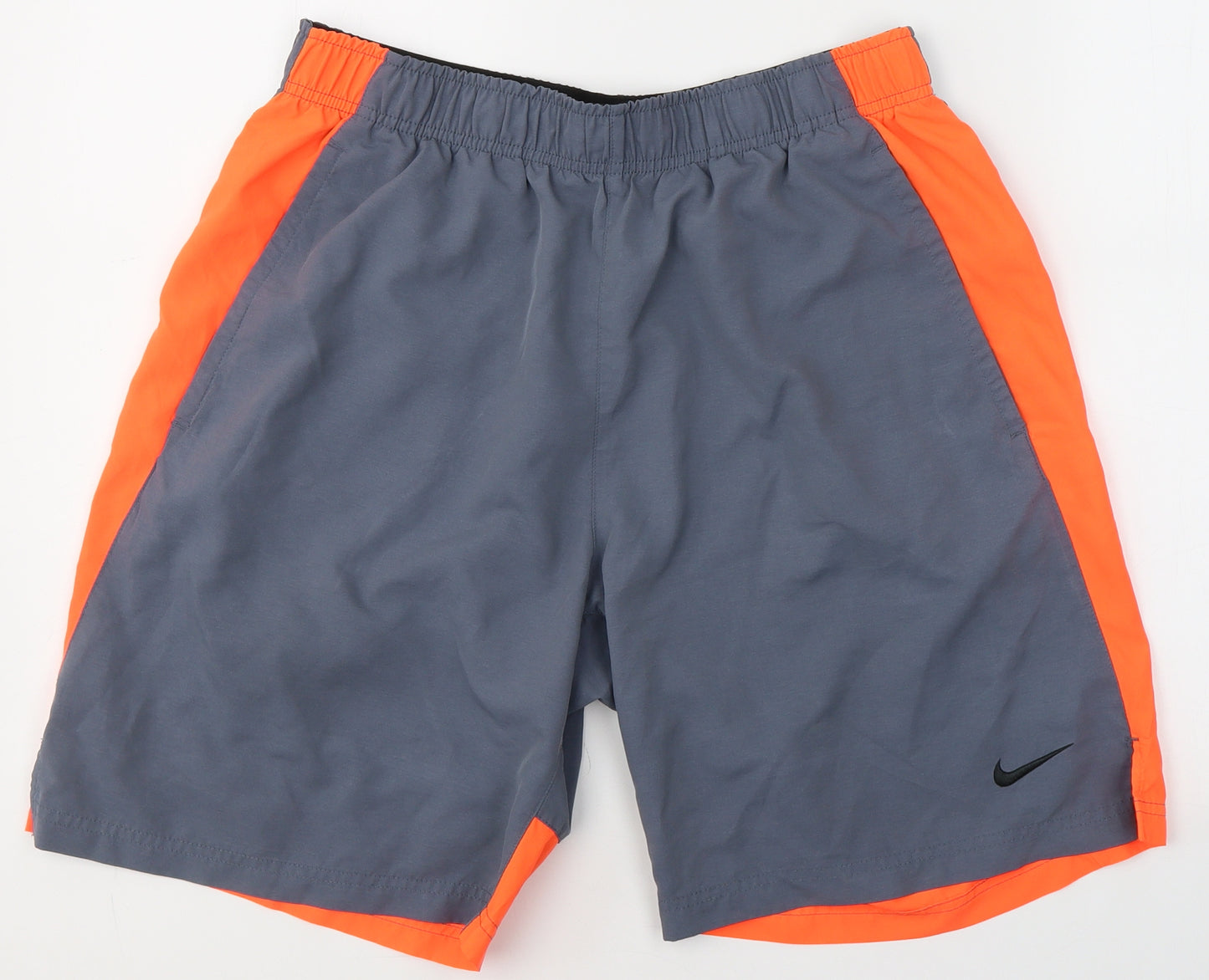 Nike Mens Grey  Polyester Sweat Shorts Size L L7 in Regular Tie
