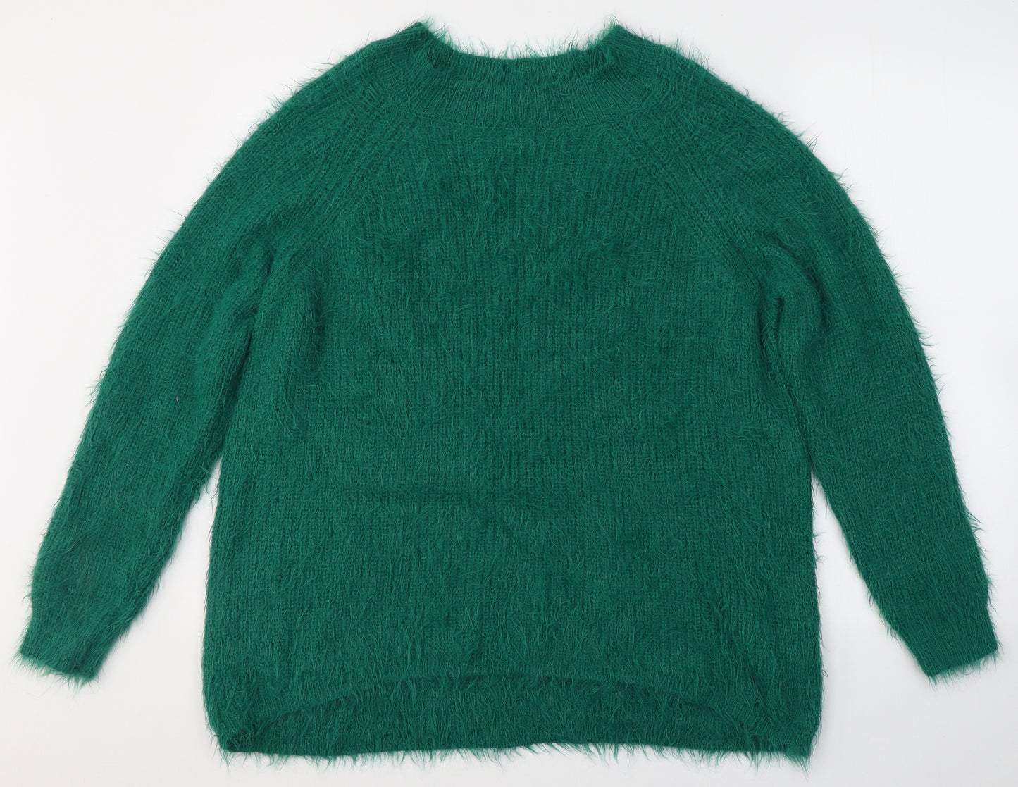Primark Womens Green Round Neck  Acrylic Pullover Jumper Size XL
