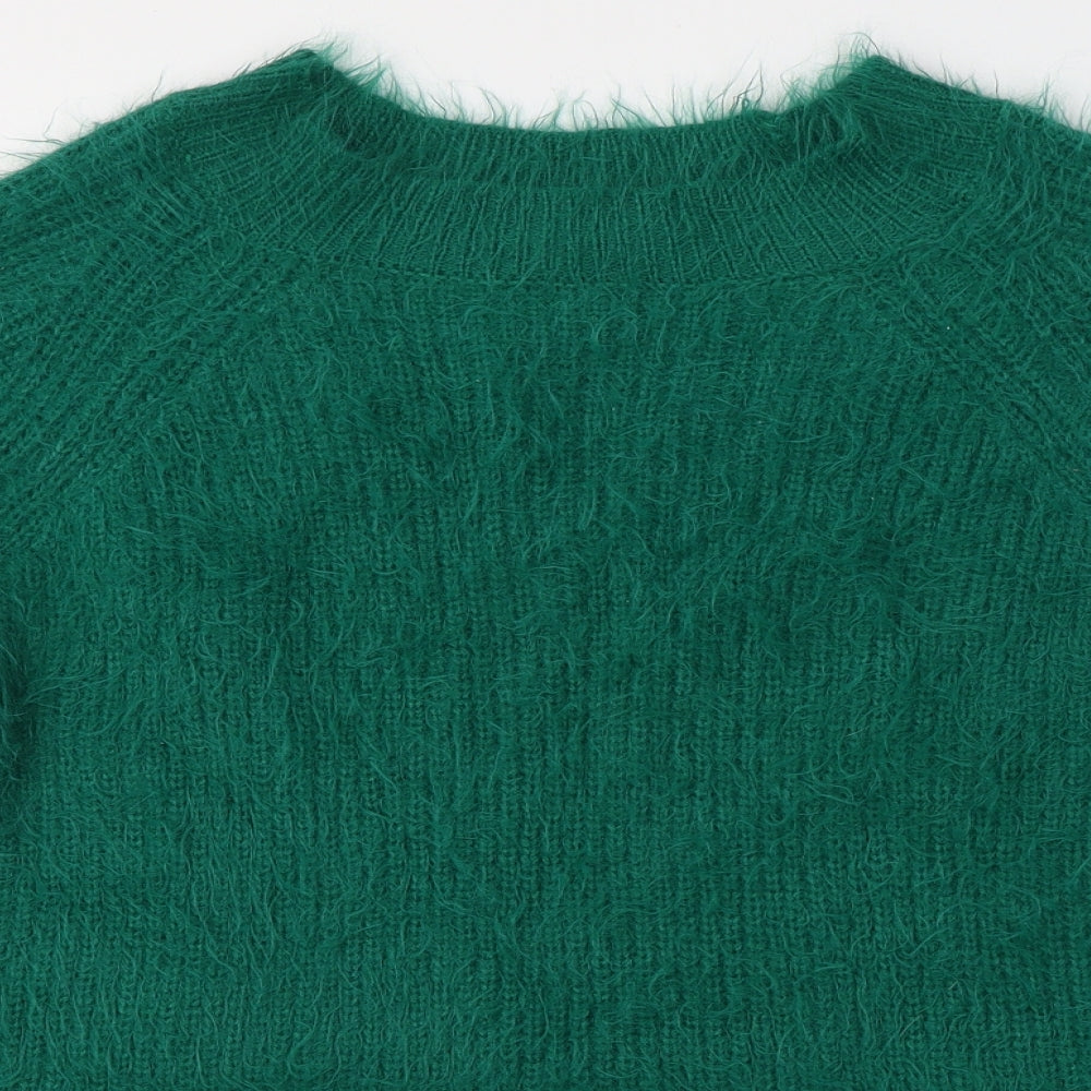 Primark Womens Green Round Neck  Acrylic Pullover Jumper Size XL