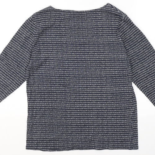 Bonmarché Womens Blue Polka Dot Cotton Basic Blouse Size 16 V-Neck