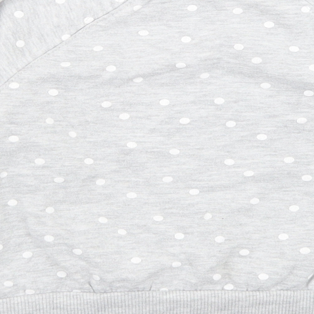 NEXT Girls Grey Polka Dot Cotton Pullover Sweatshirt Size 4 Years   - Hello Kitty