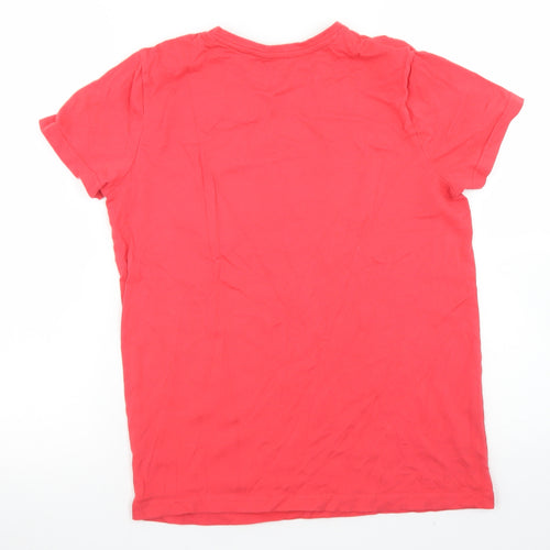 Jeff & Co Boys Red  Cotton Basic T-Shirt Size 11-12 Years Crew Neck  - Gaming